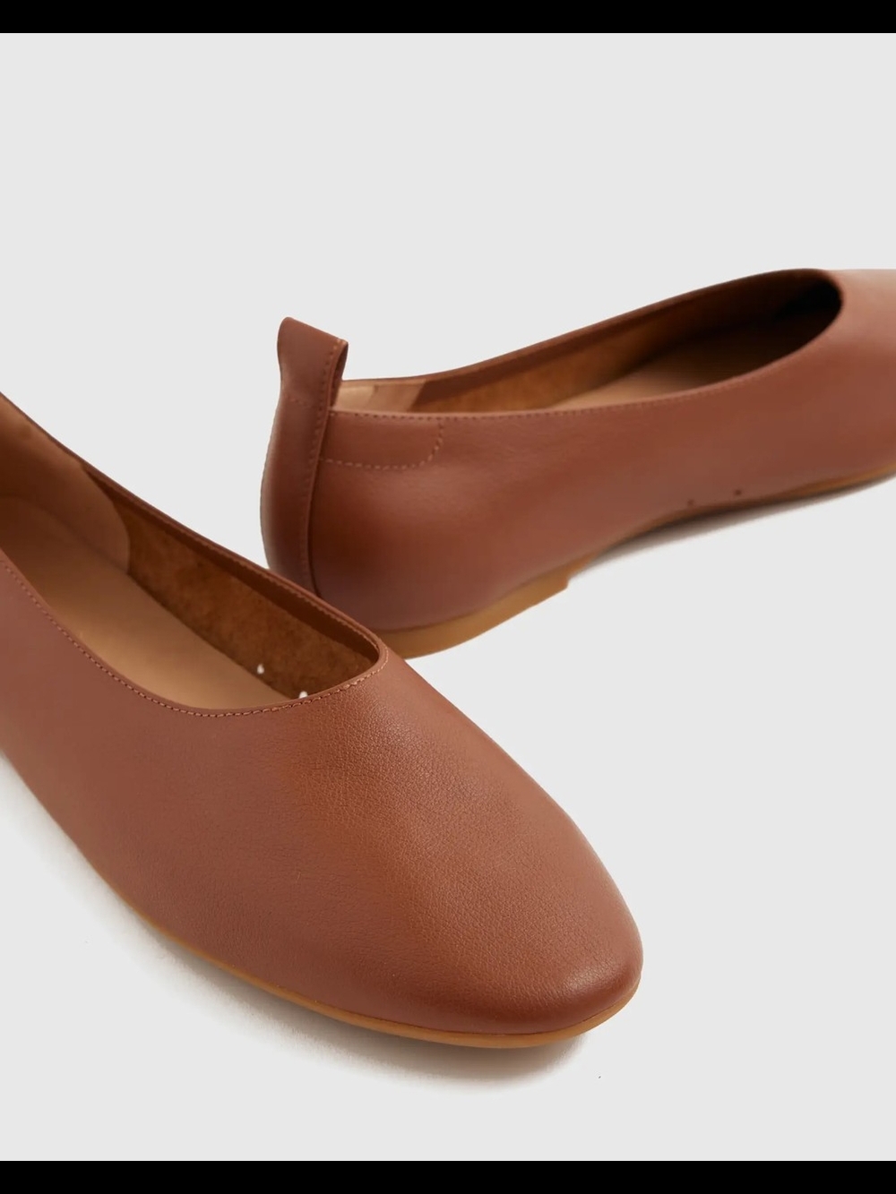 Quince Italian Leather Glove Ballet Flat Women's Cognac Leather Flats 9.5